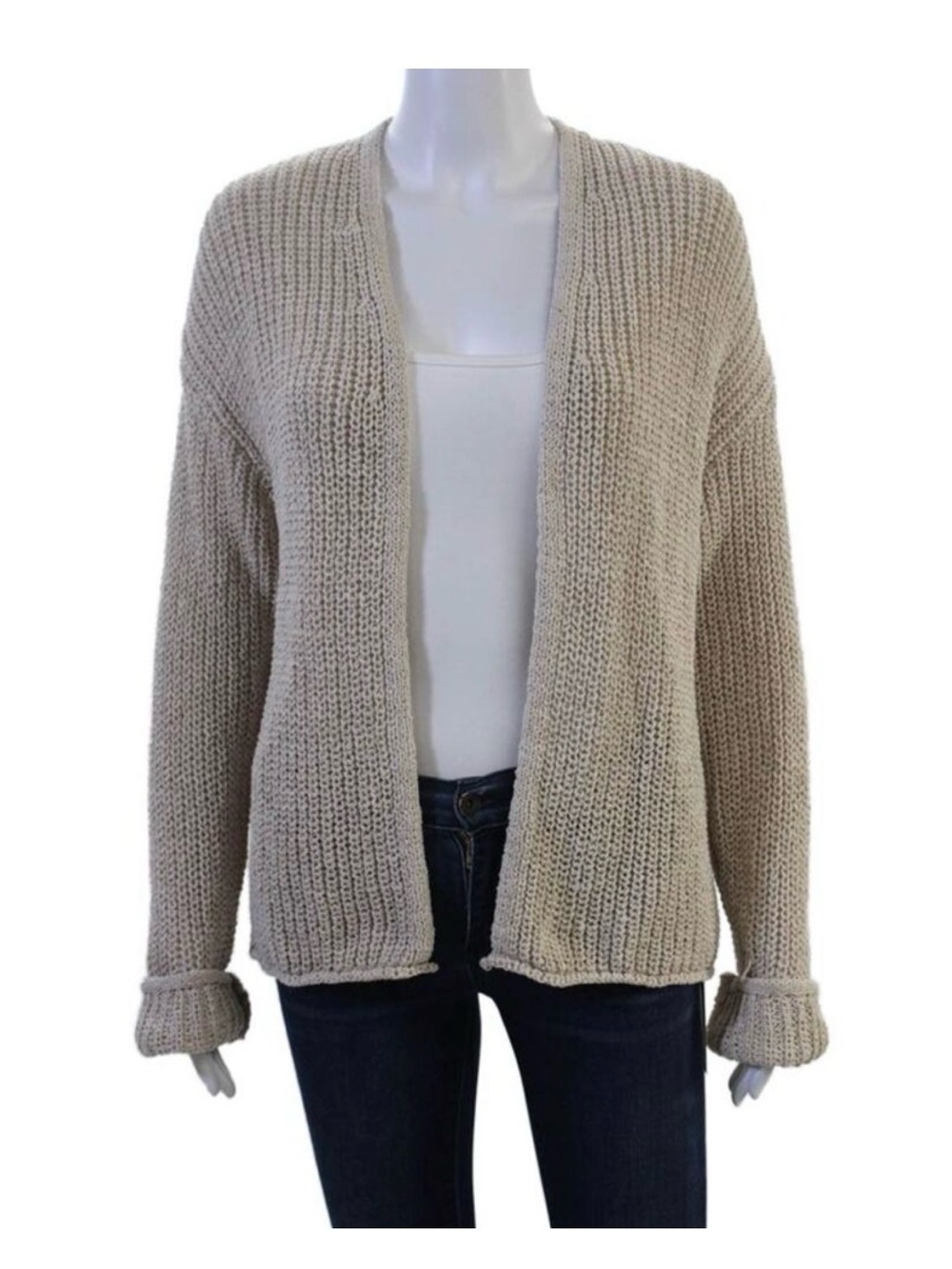 Velvet by Graham & Spencer Unisex Cardigan Beige Long Sleeve Size S